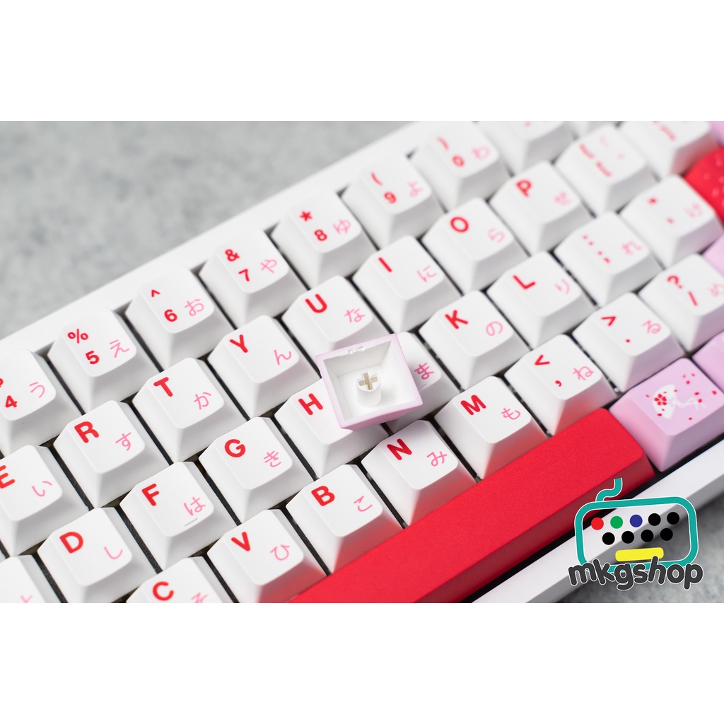 Keycap GMK Hazakura clone PBT 133 nút bàn phím cơ in nhiệt sắc nét màu đẹp, profile cherry