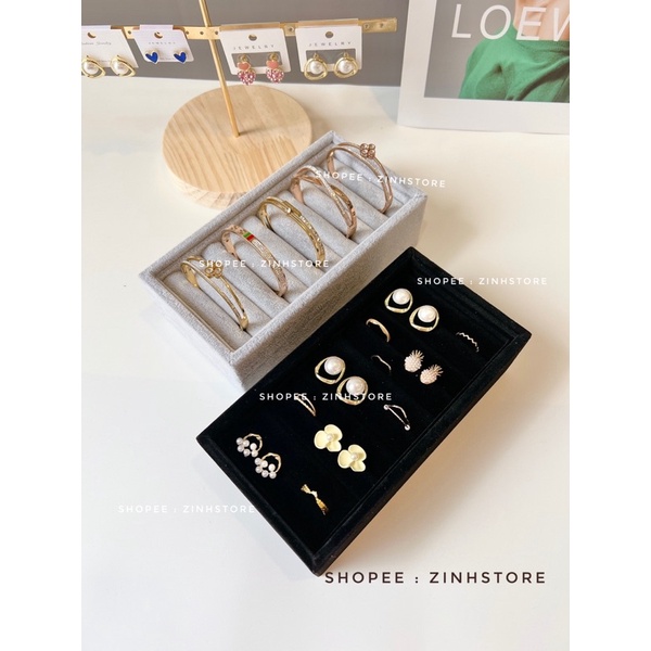 Khay nhung đựng nhẫn, vòng ,hoa tai ….