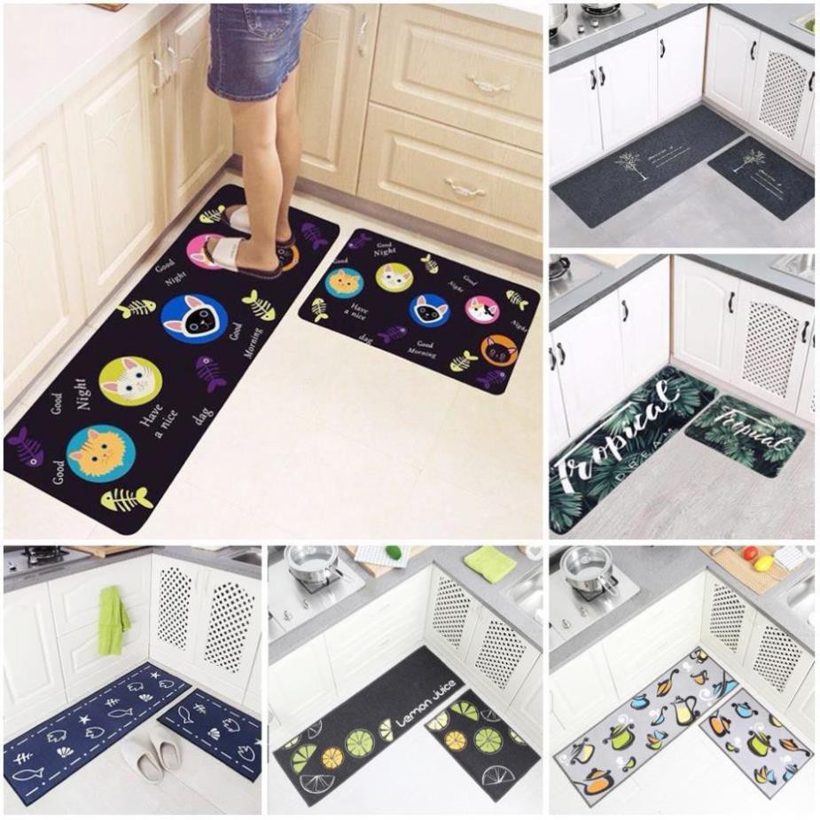 Thảm trang trí nhà bếp, phòng khách Bộ 2 chiếc Thảm Nhà Bếp Cao Cấp ( 1 Dài + 1 Ngắn) | BigBuy360 - bigbuy360.vn