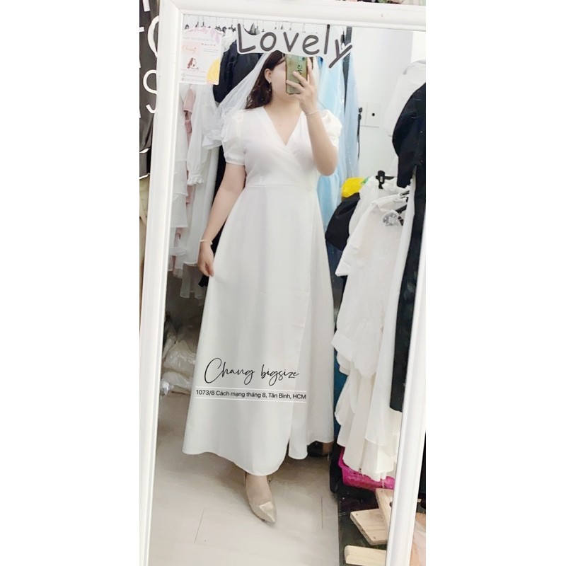 đầm maxi bigsize trắng dự tiệc