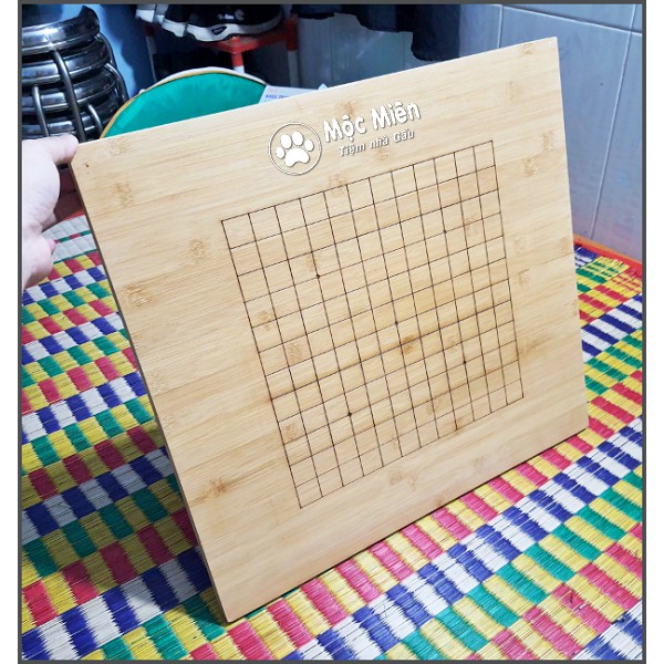 Bàn cờ vây caro gỗ tre 2 mặt 19x19 và 13x13 dày 2cm