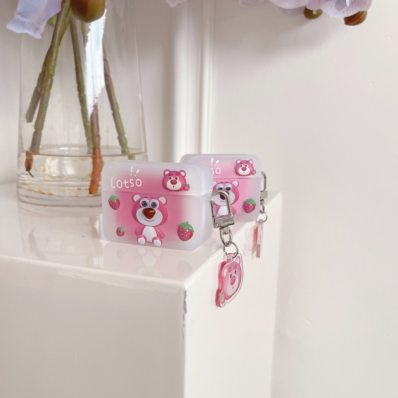 Vỏ Bảo Vệ Hộp Sạc Tai Nghe Apple AirPods 1 2 3 Pro Hình Gấu lotso Dễ Thương