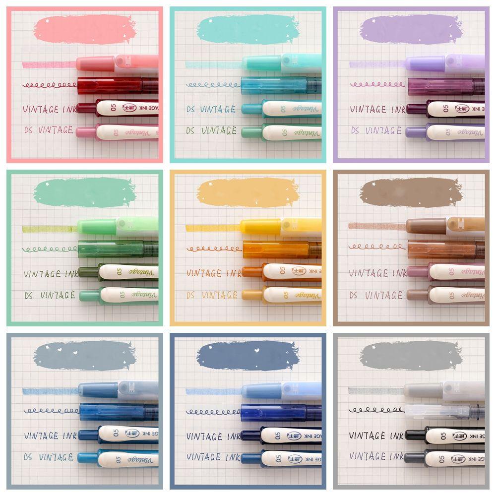 Set 4 Bút Mực Gel Ghi Chú Đặc Biệt Phong Cách Retro