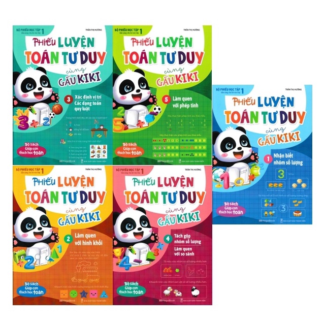 Sách - Combo Phiếu Luyện Toán Tư Duy Cùng Gấu KiKi (5 Quyển)