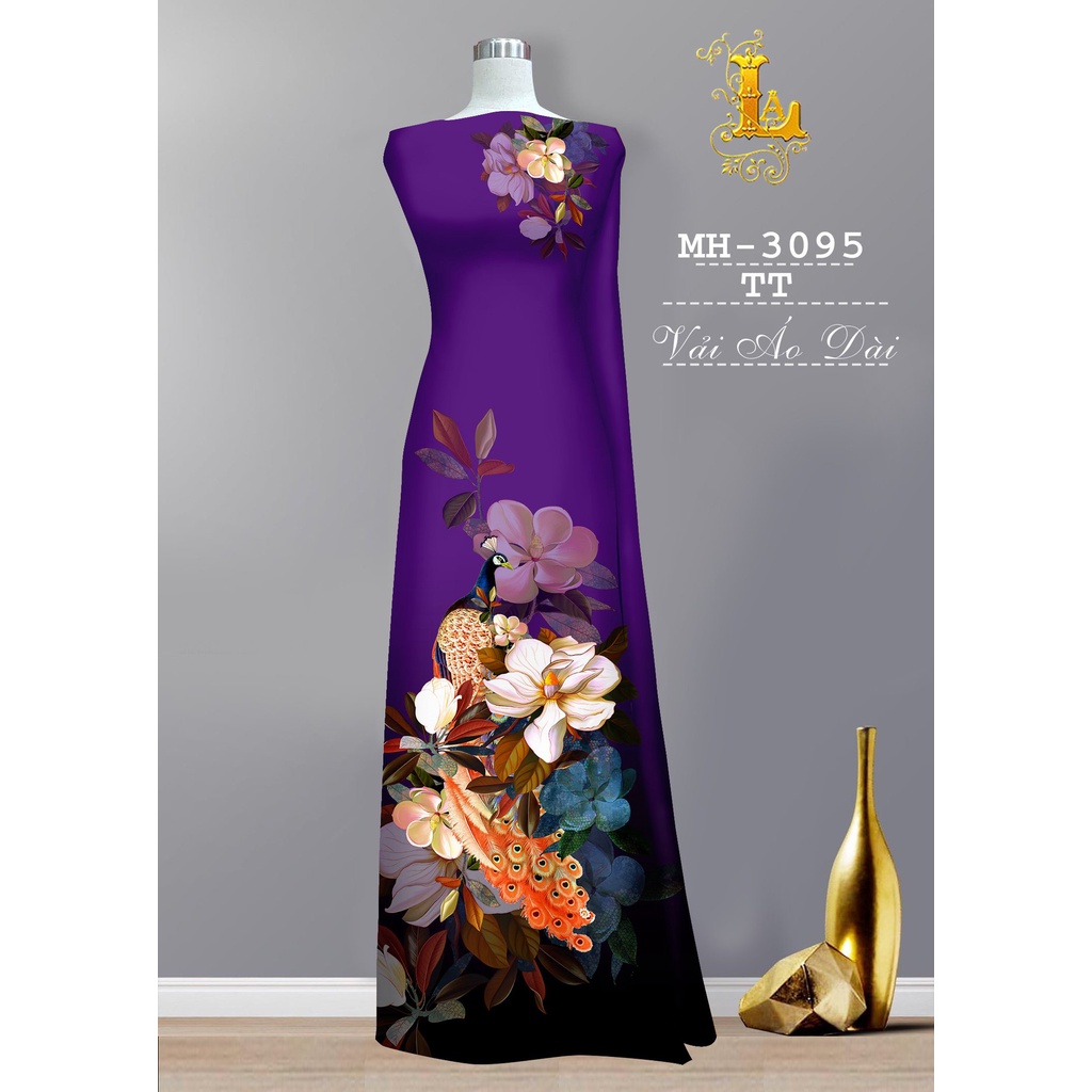 Vải áo dài loang màu , chất lụa ruby bóng nhẹ, sang trọng, mềm, mượt, mịn, mát, co giãn nhẹ bề ngang.