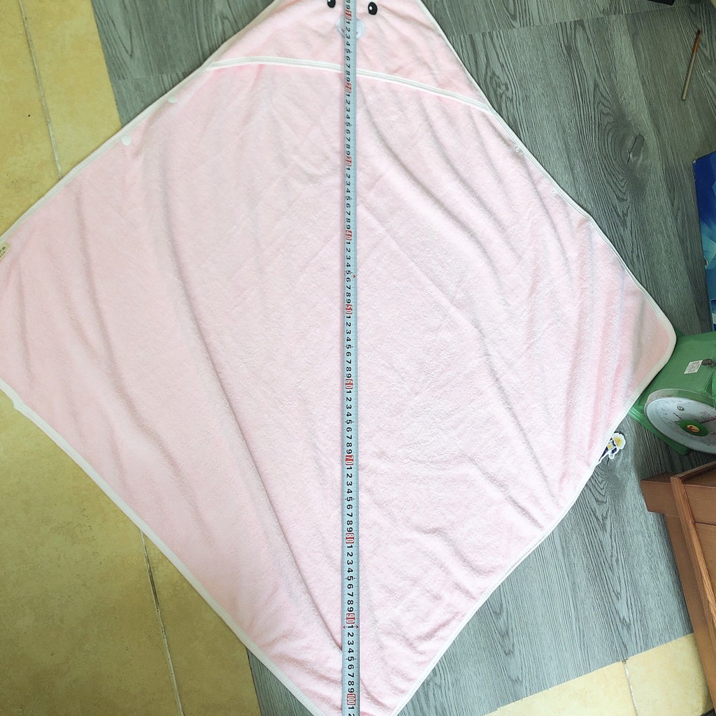 Chăn ủ lông tuyết mềm mịn mũ hình thú ngộ nghĩnh choàng ủ ấm cho bé 1mx1m