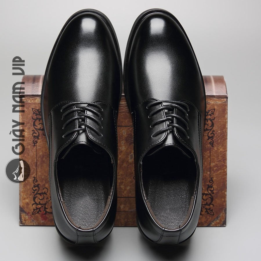 Giày Da Nam Công Sở Buộc Dây Cao Cấp Trẻ Trung GIAYNAMVIP Giày Nam Đen Đẹp Hàn Quốc GD55