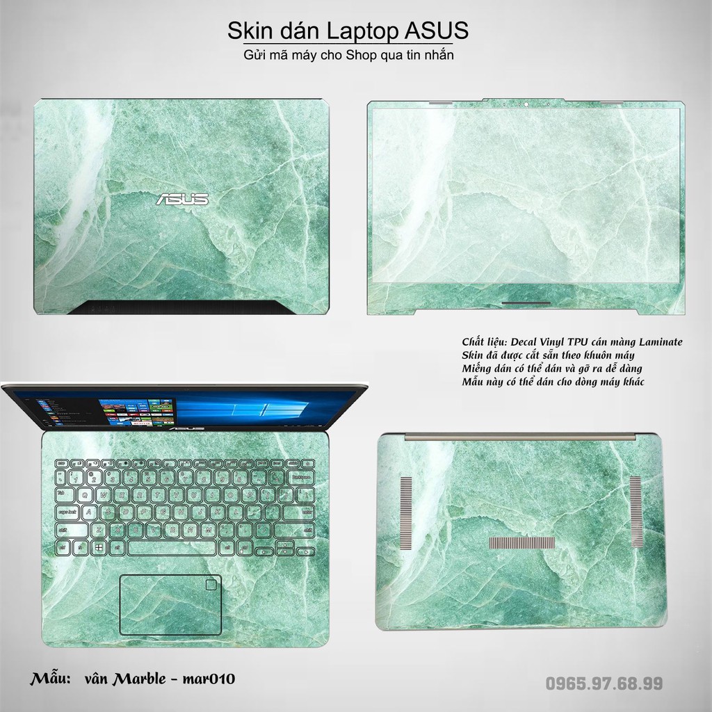 Skin dán Laptop Asus in hình vân Marble nhiều mẫu 2 (inbox mã máy cho Shop)