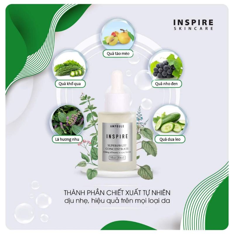 Serum INSPIRE - dưỡng da căng bóng láng mịn, phục hồi hư tổn, trẻ hóa làn da ( Khuyến mãi sốc Mua 1 được 2)