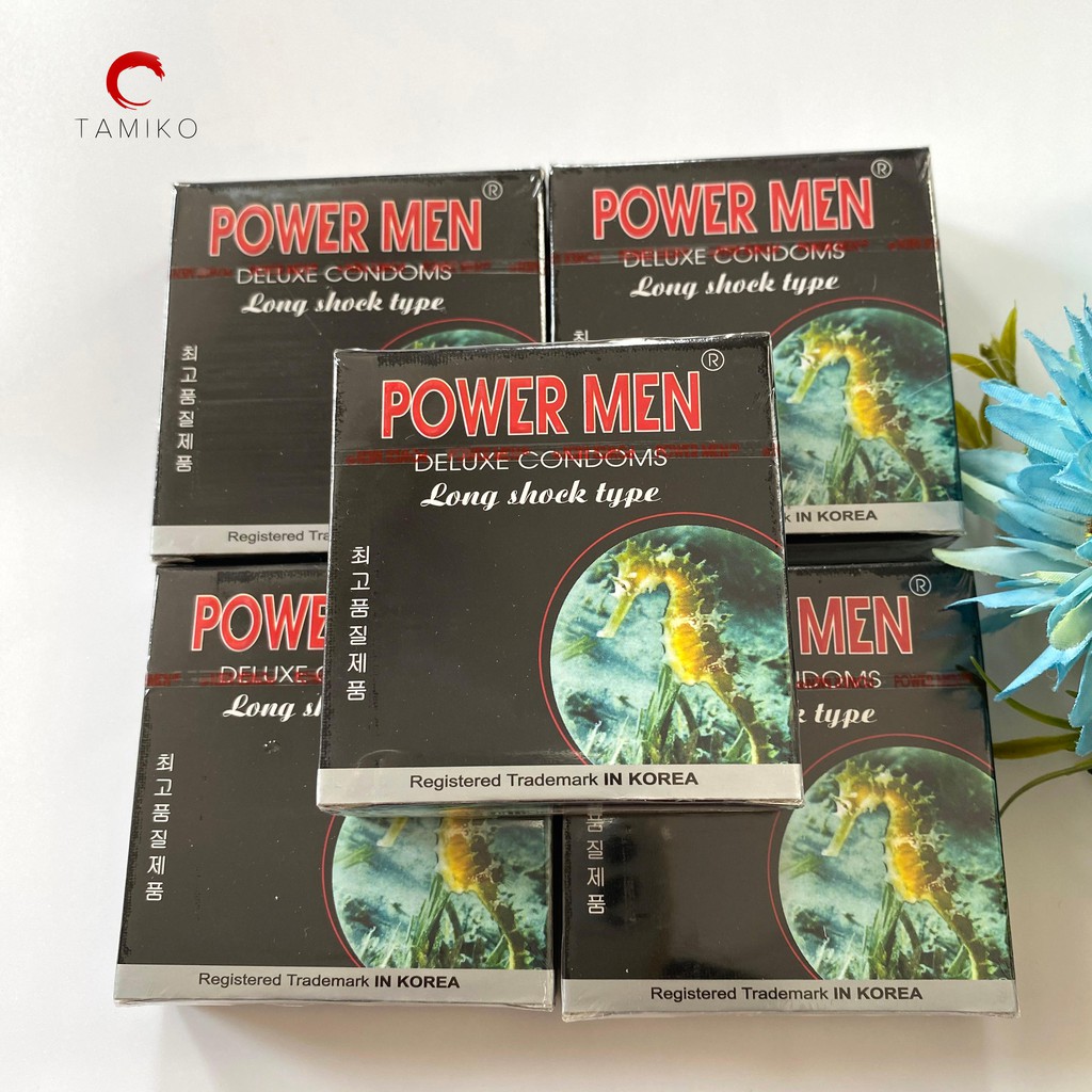 Bao cao su POWERMEN LONG SHOCK - Cao Cấp Chính Hãng Hàn Quốc - Hộp 3 Cái