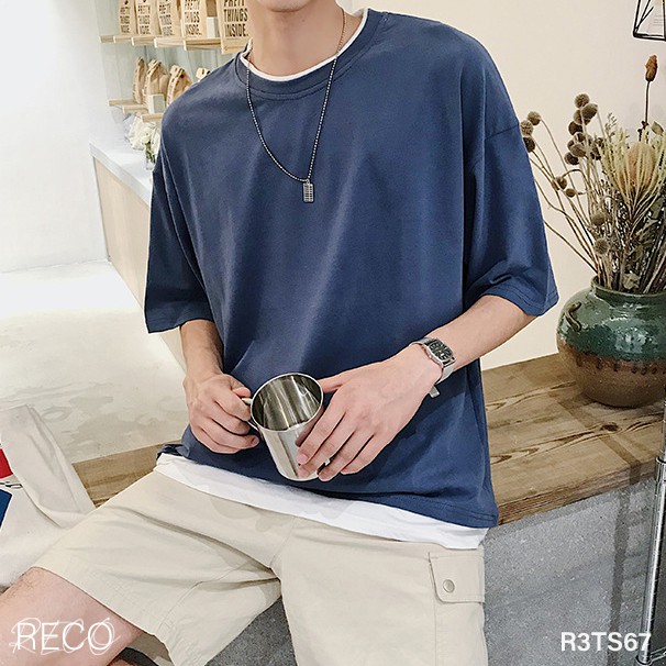 Áo thun, phông nam nữ Hàn Quốc cao cấp dáng rộng tay lỡ T-Shirt Loose R3TS67 Unisex