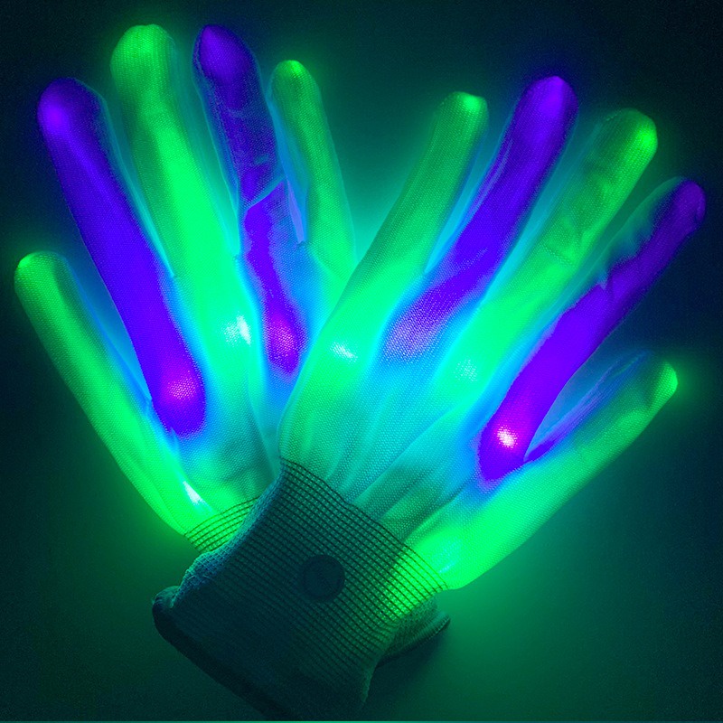 Găng đeo tay và mặt nạ hacker có đèn LED phát sáng lấp lánh độc đáo