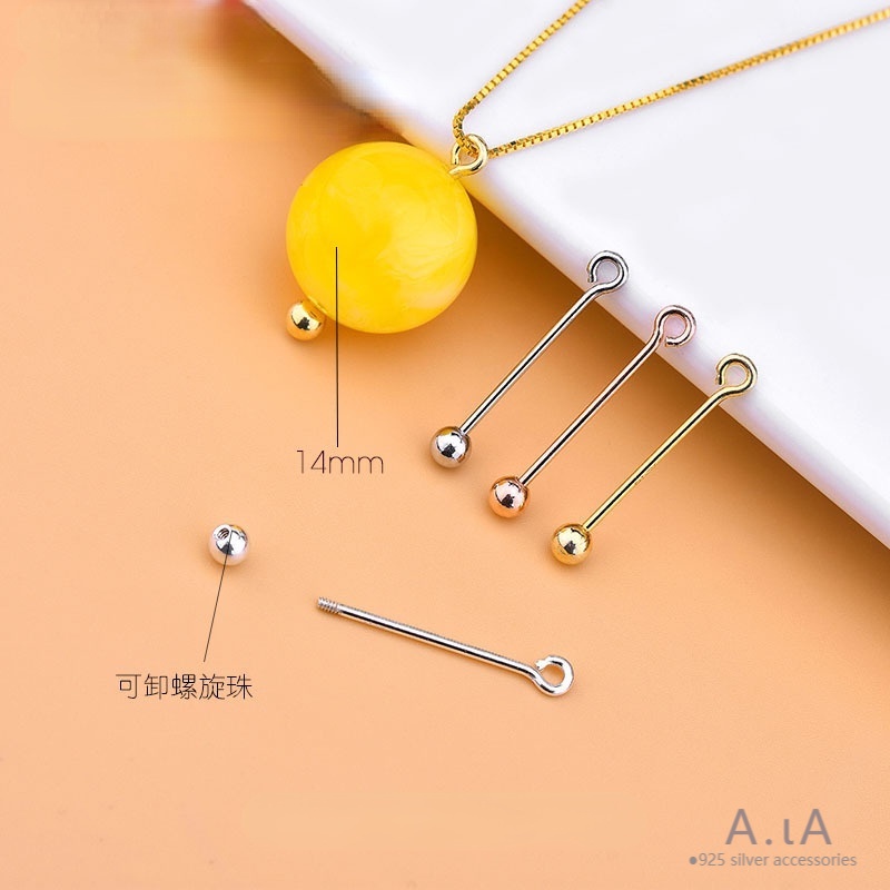 █diy゜ S925 Bạc●Giá Đỡ Kim Xoắn Ốc 9 Khớp Bằng Bạc S925 Dùng Làm Trang Sức Thủ Công diy