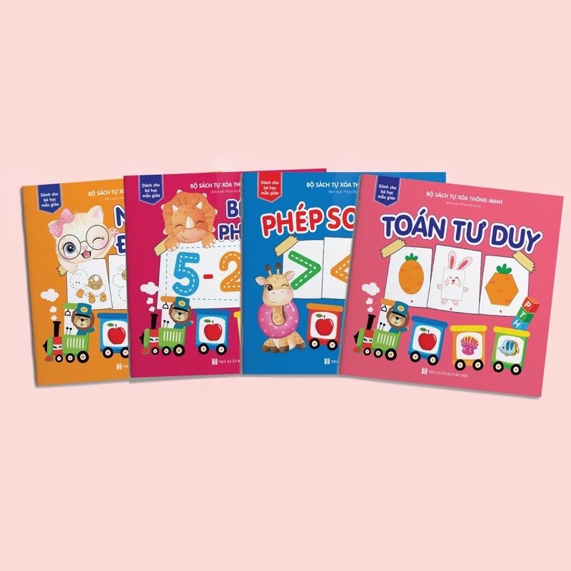 combo 8 Vở thông minh tự xoá cho bé tặng kèm 1 bút xoá được