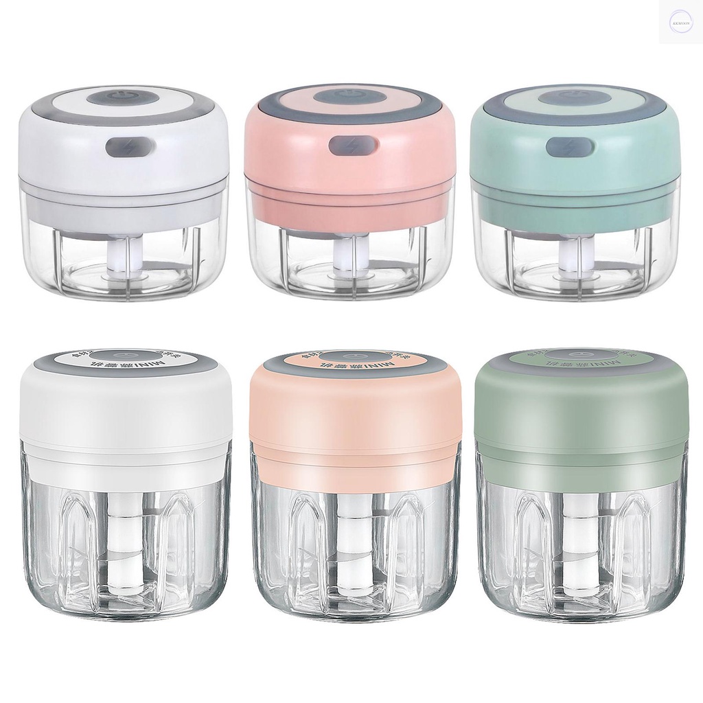 Mini Garlic Grinder Electric Garlic Chopper Cordless Food Fruit Vegetable Blender Kitchen Gadgets 250ML USB Rechargeable