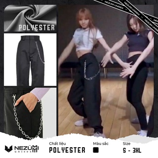 (Sẵn S M L XL 2XL) QUẦN JOGGER KAKI LISA BLACKPINK NAM NỮ DÂY XÍCH CHÉO ULZZANG CÁ TÍNH