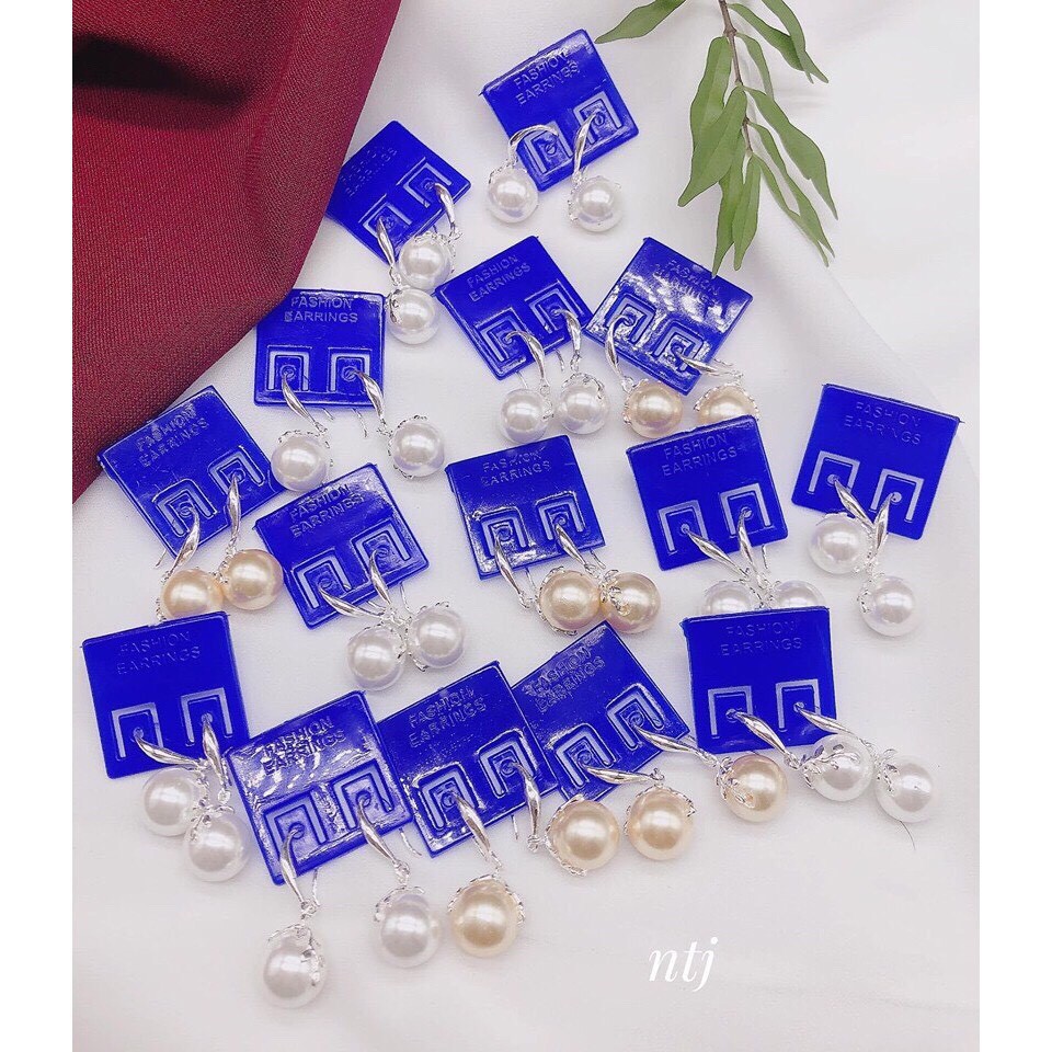 Bông tai nữ gắn hạt xinh xắn - LINH'S MIU SILVER - Bông tai bạc ta
