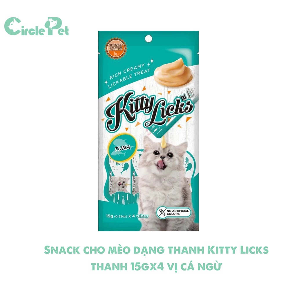 Snack Cho Mèo Dạng Thanh Kitty Licks Hỗ Trợ Biếng Ăn Bổ Sung Dưỡng Chất Cho Mèo Con 15gx4