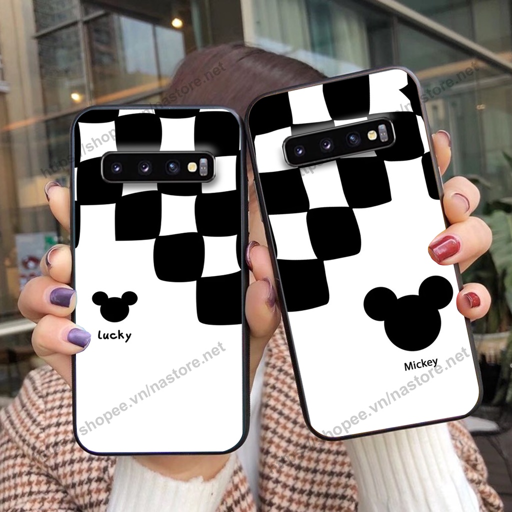 Ốp lưng Samsung S10 / S10 5G / S10 Plus / S10+ / S10e trái tim họa tiết caro, mikey họa tiết beabrick kaws cute
