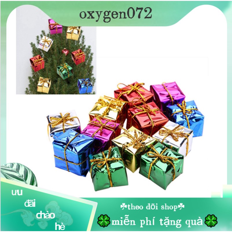 Oxygen072 12PCS Gift Box Pendant Hanging Ornament for Christmas Tree Xmas Parties Decor Cây thông Noel