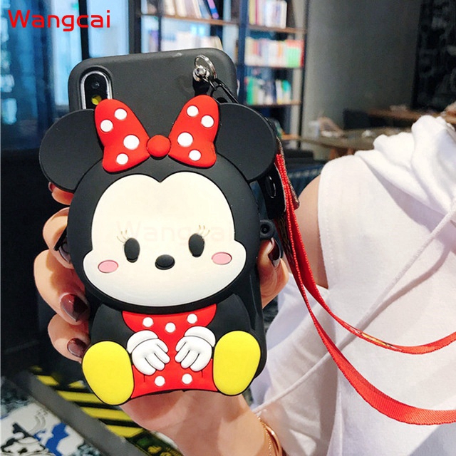 Ốp điện thoại có ví tiền hình Mickey/Minnie Doraemon Stitch xinh xắn cho Xiaomi Mi Note 10 CC9 9 Pro Play