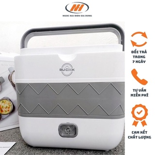 Hộp cơm văn phòng cắm điện bucook hộp cơm 4 ngăn chứa đồ ăn thép không gỉ