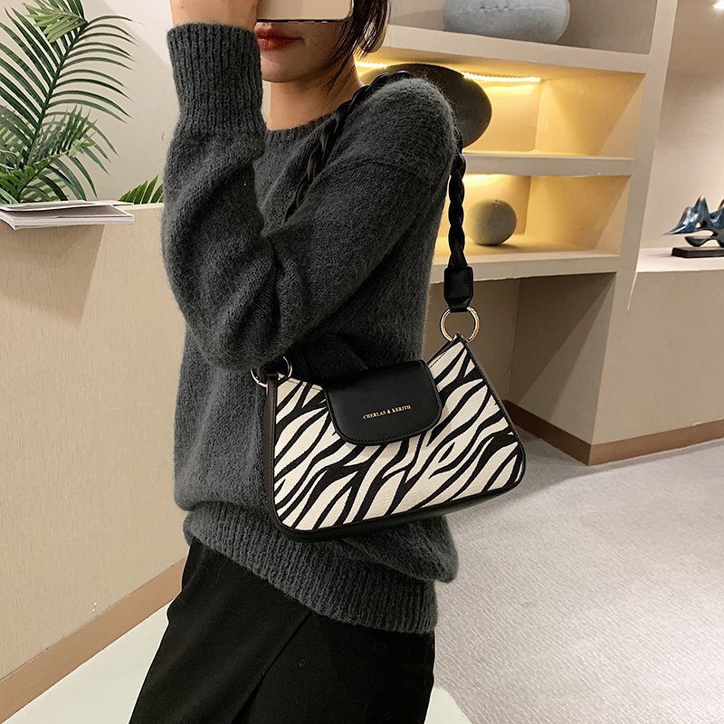 Túi xách nữ , túi đeo vai kẹp nách họa tiết sọc vằn Trendy siêu ciu