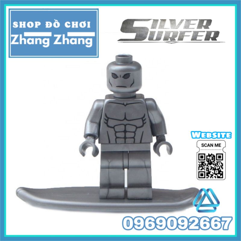 Đồ chơi Xếp hình Silver Surfer Norrin Radd siêu anh hùng Marvel Fantastic Four MiniFigures xinh Xh177