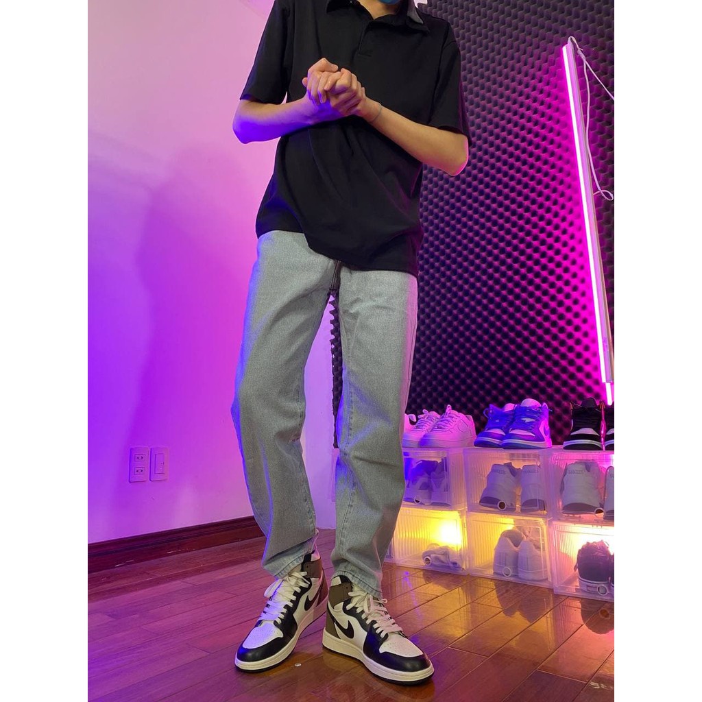  Quần bò nam ống rộng, baggy xanh sky MALTRIK dáng Hàn Quốc | BigBuy360 - bigbuy360.vn