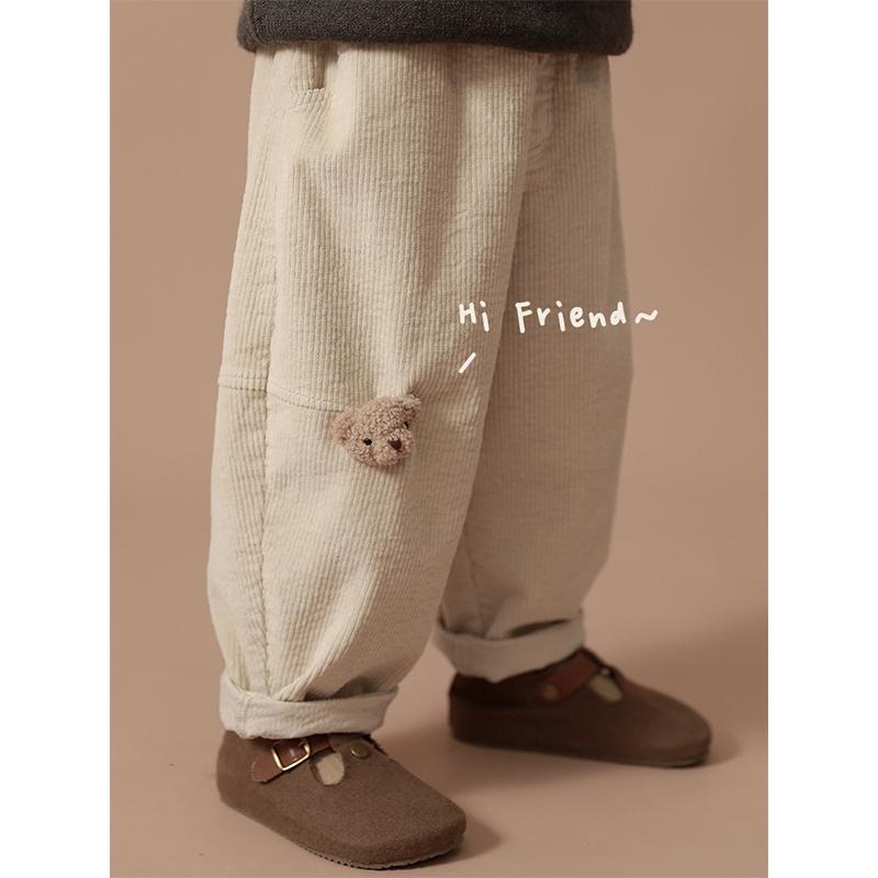 Quần dài vải nhung mềm mại thời trang xuân thu cho bé trai và gái 2021