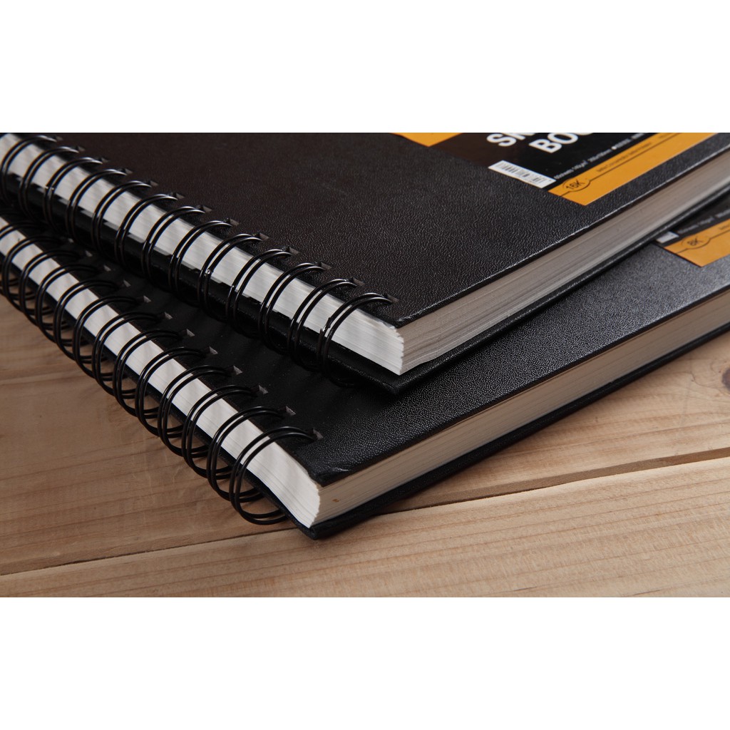 -Sổ vẽ chì Potentate, Spiral Hard Cover Sketchbook, bìa đen đóng lò xo-