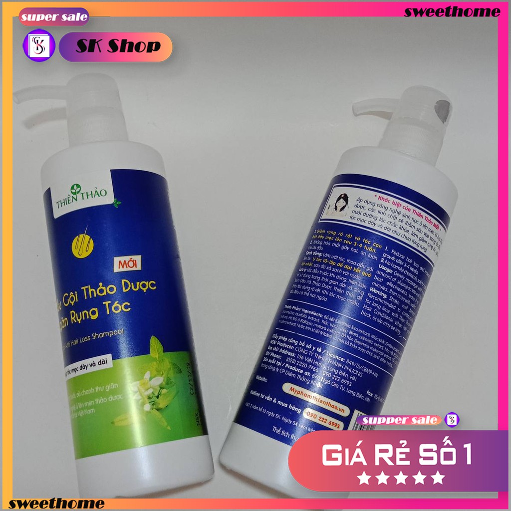 Dầu gội dược liệu ngăn ngừa gàu , ngăn rụng và mọc tóc Thiên Thảo , phục hồi hư tổn - an toàn da