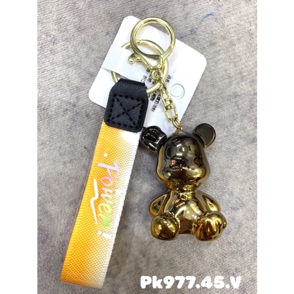 Móc khoá gấu loang 2 màu phong cách sang trọng