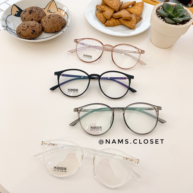 Gọng kính tròn nam nữ siêu dẻo dáng mắt mèo tròn to 513 nams.closet
