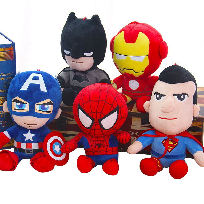 Đồ Chơi Nhồi Bông Mềm Mại Hình Siêu Anh Hùng Avengers Series Captain America Iron Man Batman Superman Người Nhện 27Cm