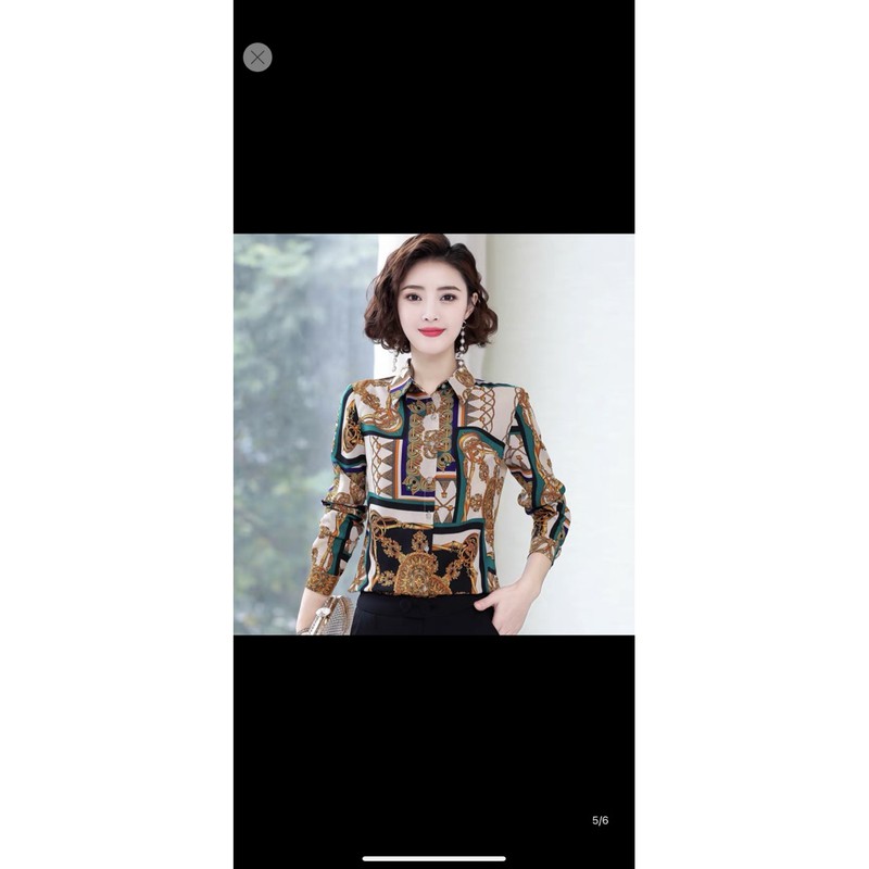 Sơ mi lụa hoạ tiết dolce