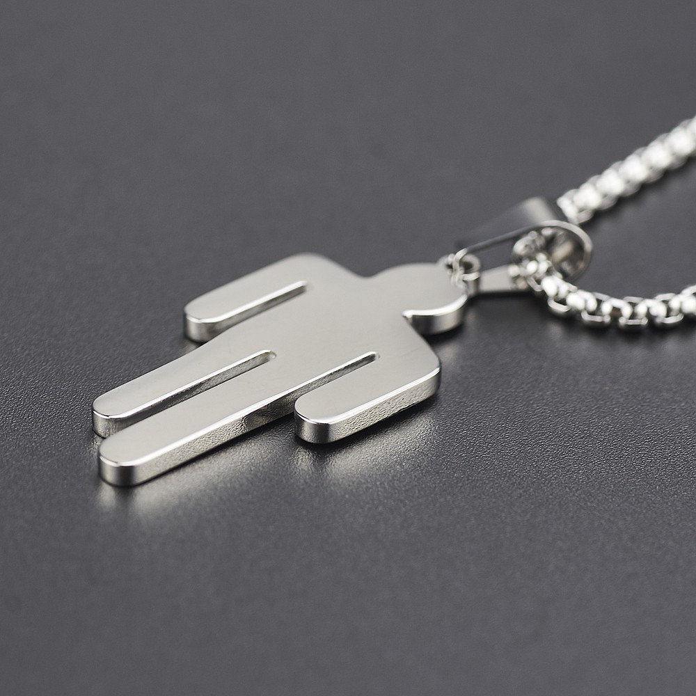 Dây chuyền sợi xích bằng thép titan mặt phong cách Billie Eilish độc đáo thời trang cá tính