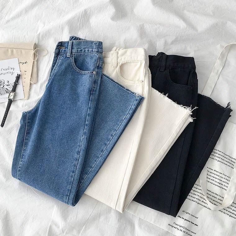 Aa.fashion LY Quần Jean Nam Chất Liệu Vải Jean Chưa Hoàn Thành Cho Tuổi Teen