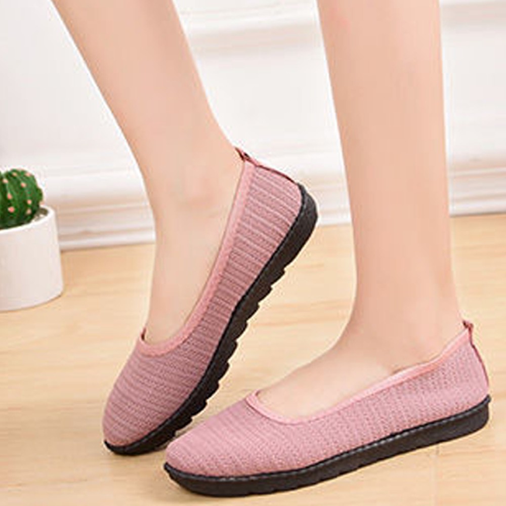 Giày búp bê vải nữ đế bằng 2cm đi bộ cực êm chân Validep03 V288