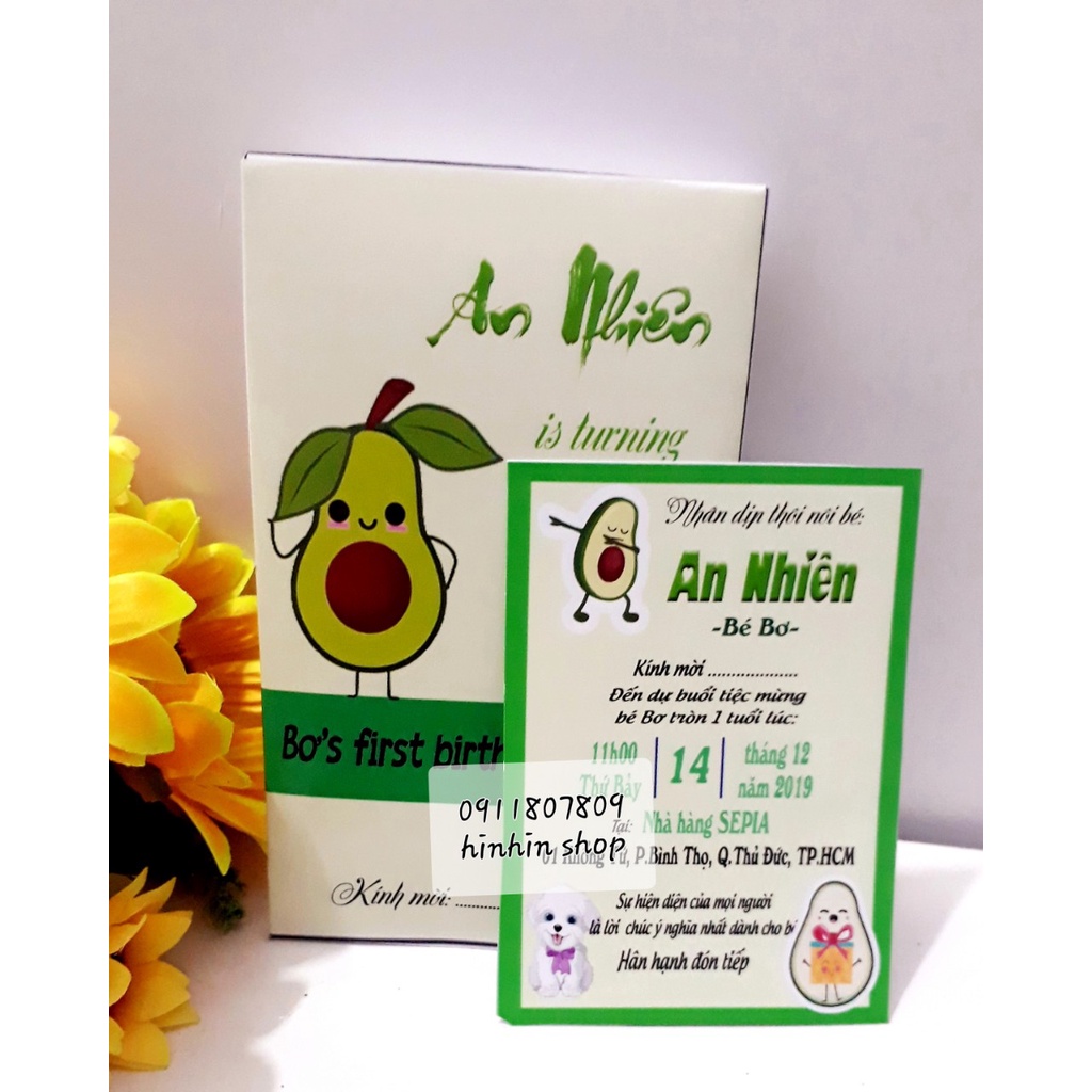 Thiệp mời THÔI NÔI, Sinh Nhật, Đầy Tháng bé gái