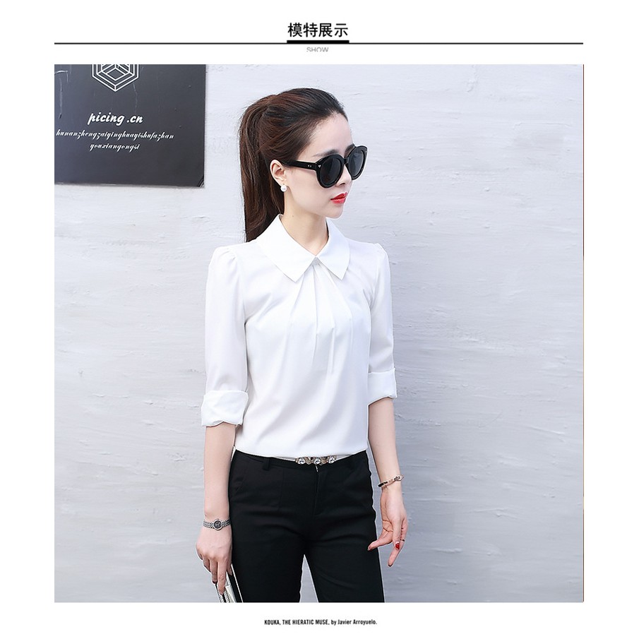 Áo sơ mi nữ kiểu cổ sen hàng Quảng Châu  SM169