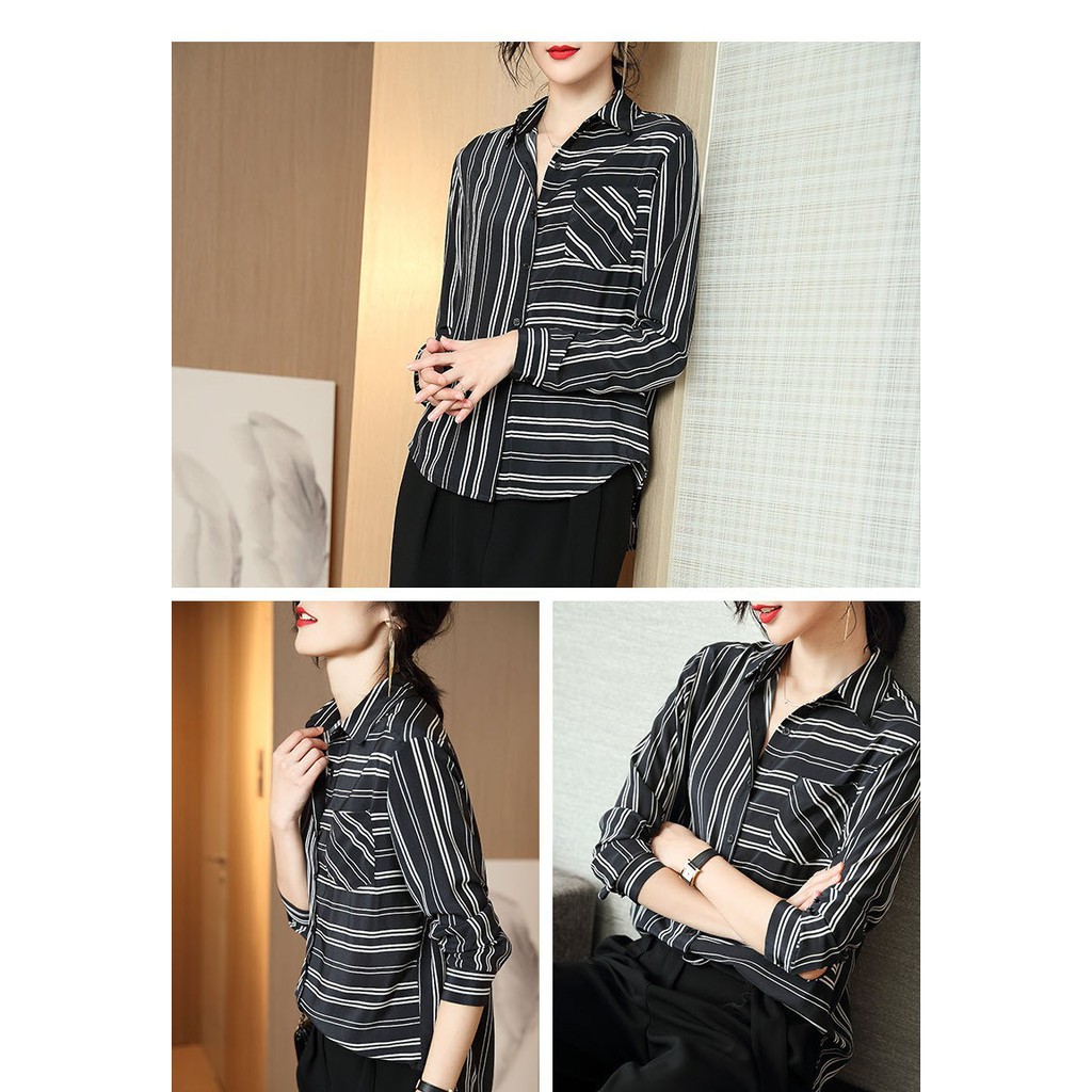 SA710 - Áo sơ mi nữ dài tay chất lụa cao cấp hàng nhập