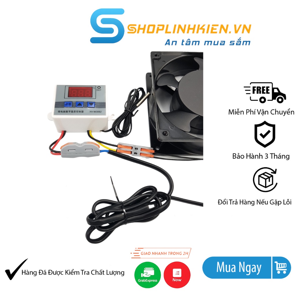 Bộ Quạt Tản Nhiệt 220V 12CM Cài Đặt Theo Nhiệt Độ FAN-ACT01 3000RPM