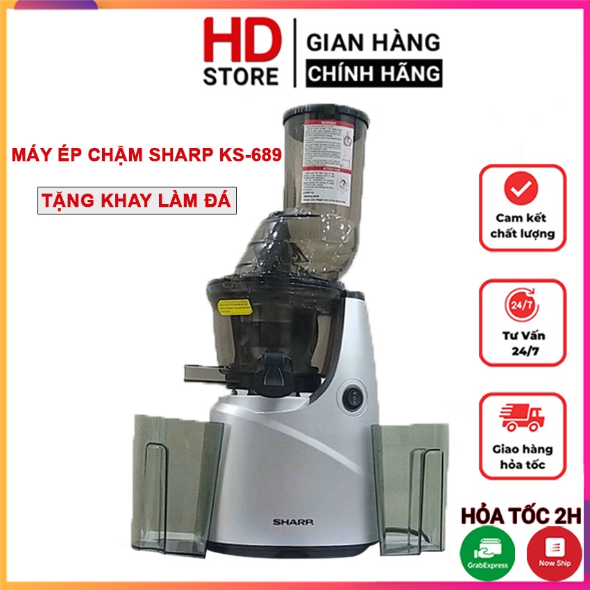 Máy Ép Trái Cây Hoa Quả, Máy Ép Chậm SHARP KS-689 Kiểu Dáng Sang Trọng, Công xuất 250W Dung Tích 800ml - Bảo hành 1 năm