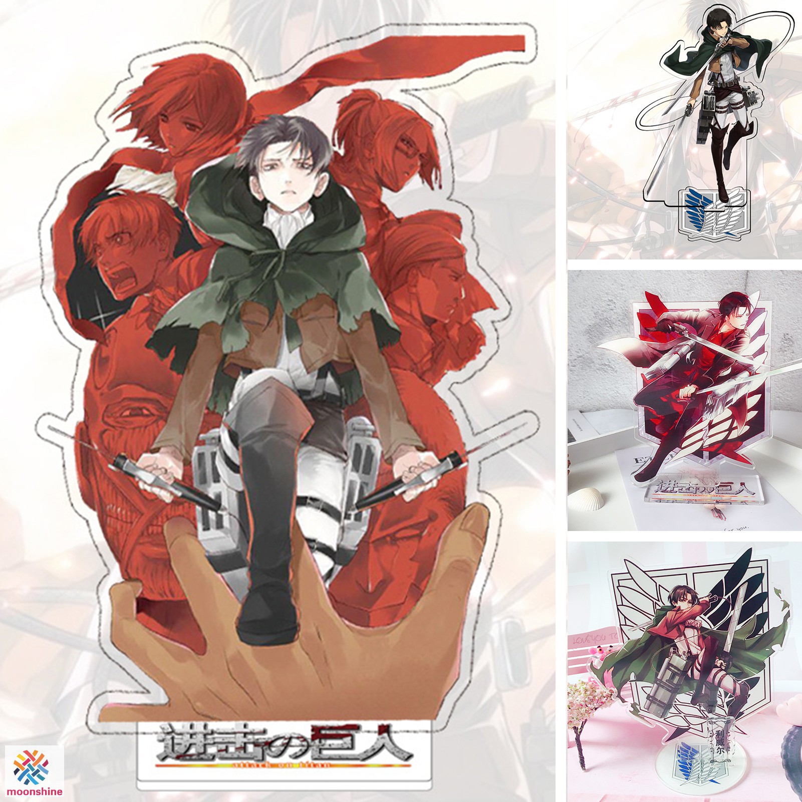 ❤PG❤ Attack on Titan Levi Ackerman Double-sided Acrylic Stand Figure Character Decoration Standing Cartoon Home Collection