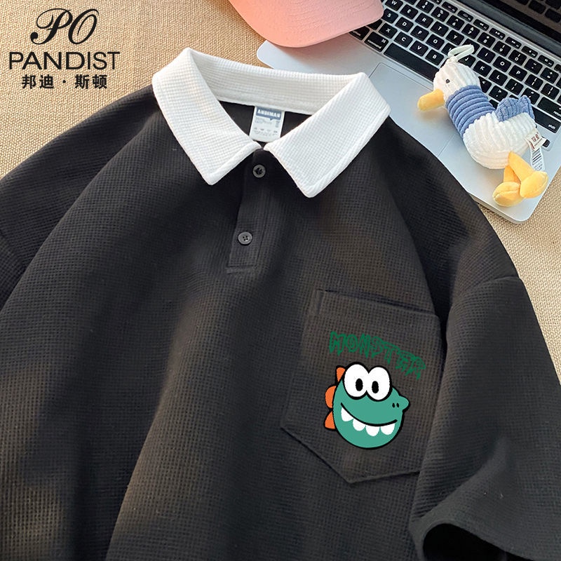 Áo Thun Polo Tay Ngắn Phong Cách Đường Phố Hàn Quốc Thời Trang Mùa Hè Cho Nam Và Nữ