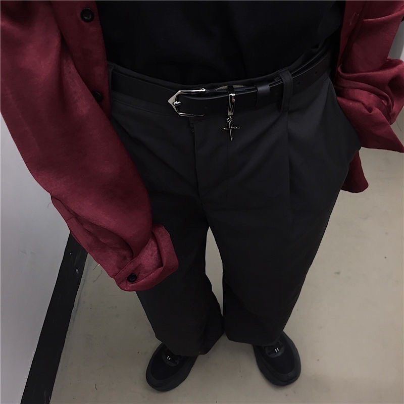 Thắt Lưng Nam Nữ Chữ thập bản nhỏ phong cách Hip hop trẻ trung - Dây Lưng Nam Nữ Unisex Mặt Kim Loại Streetstyle