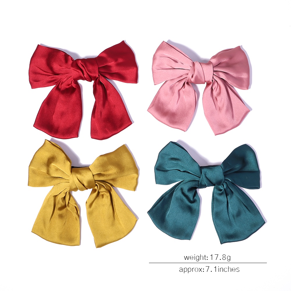 Kẹp tóc nơ KIDSBOWS vải satin hai lớp thời trang xinh xắn cho nữ