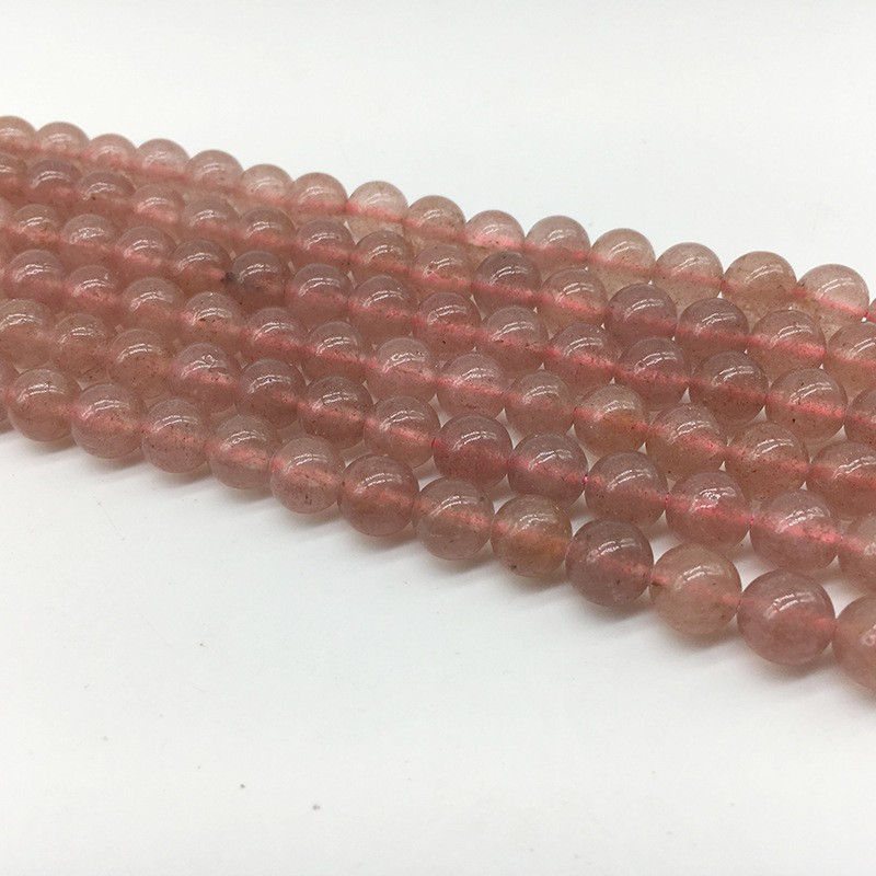 Chuỗi Hạt Đá Thạch Anh Tự Nhiên Hình Trái Dâu 4-12mm Dùng Làm Vòng Đeo Tay diy