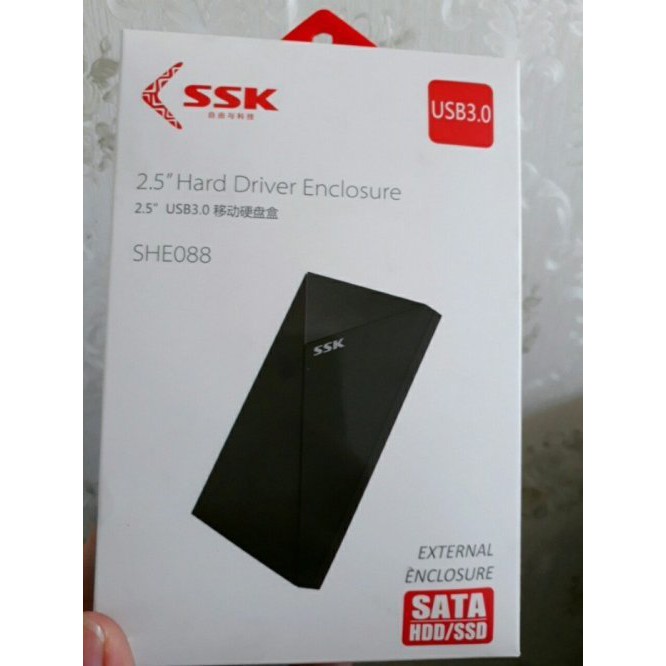 Hộp Đựng Ổ Cứng HDD BOX SATA 2.5 USB 3.0 SSK (SHE-088)- Chính Hãng Full Box